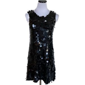 Alice + Olivia SZ S Black Sequin Sleeveless Mini Cocktail Dress